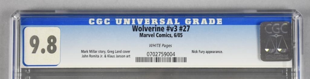 2005 Marvel Comics Wolverine #v3 #27 Comic, CGC 9.8 - 3