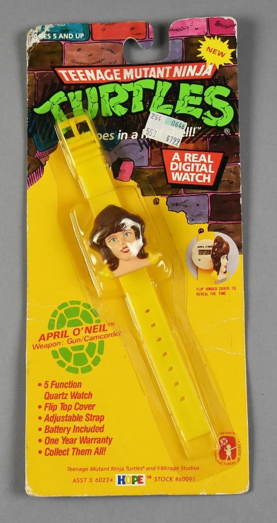 Vintage Teenage Mutant Ninja Turtles April O'Neil Watch: Cute quartz watch from Hope Industries. Teenage Mutant Ninja Turtles, April O'Neil. Single owner collection from the largest toy collector on the West Coast.