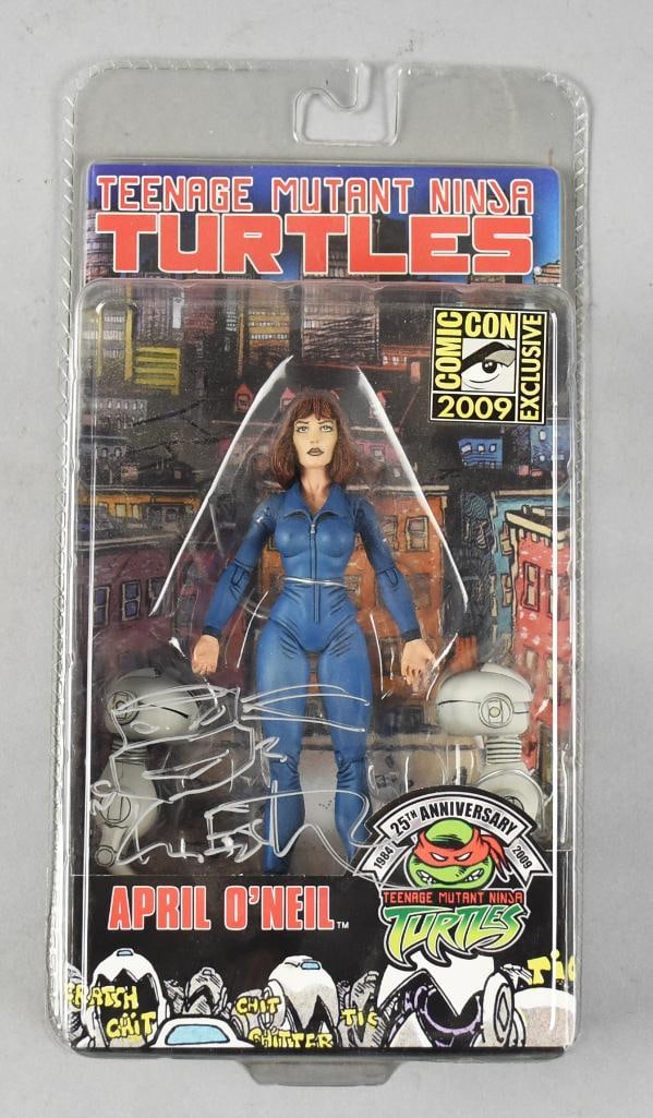 2008 Comic Con Kevin Eastman Signed TMNT April O'Neal MIP NOS: The San Diego Comic Con from 2008 introduced April O'Neal?and the 25th Anniversary of Teenage Mutant Ninja Turtles. Kevin Eastman signed.