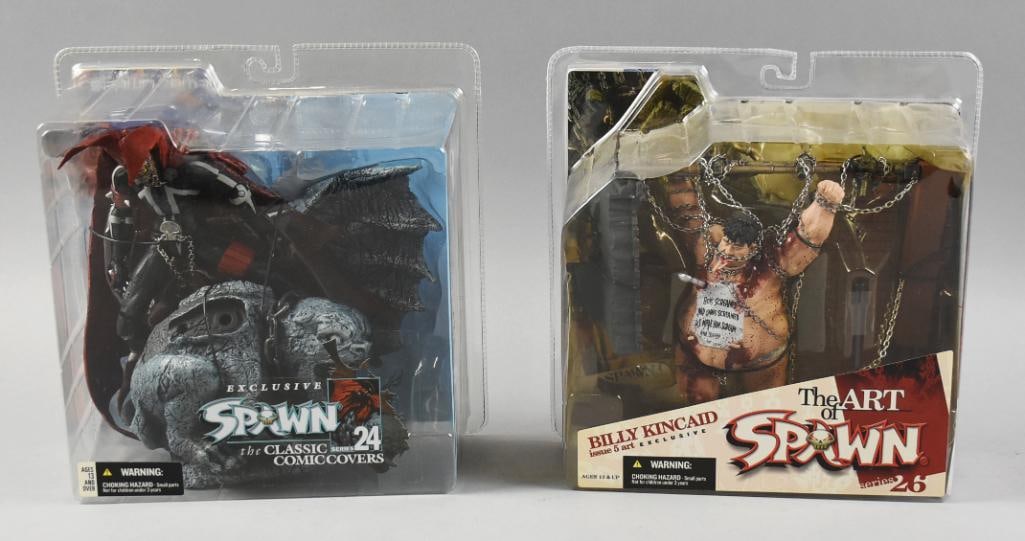 2000s McFarlane Spawn: Spawn i.98 & Billy Kincaid Figs MIP NOS: Cool limited edition Spawn characters from McFarlane. Includes Spawn i.98 and Billy Kincaid.
