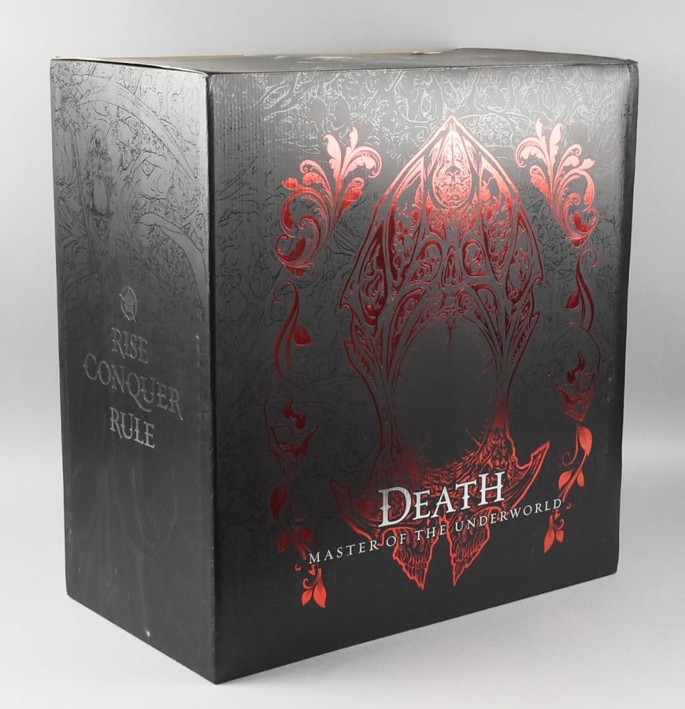2017 Sideshow Inc. Court of the Dead, MIB w/ Shipping Case: This 2017 figure is from Sideshow Inc., Court of the Dead. The figure is "Death" and comes in the original box that includes the factory shipping case.