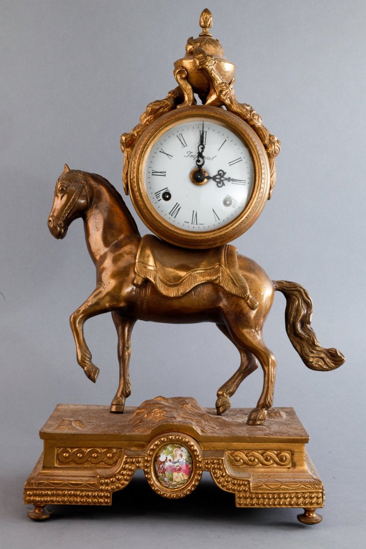 Italian Brass Horse, Imperial Clock