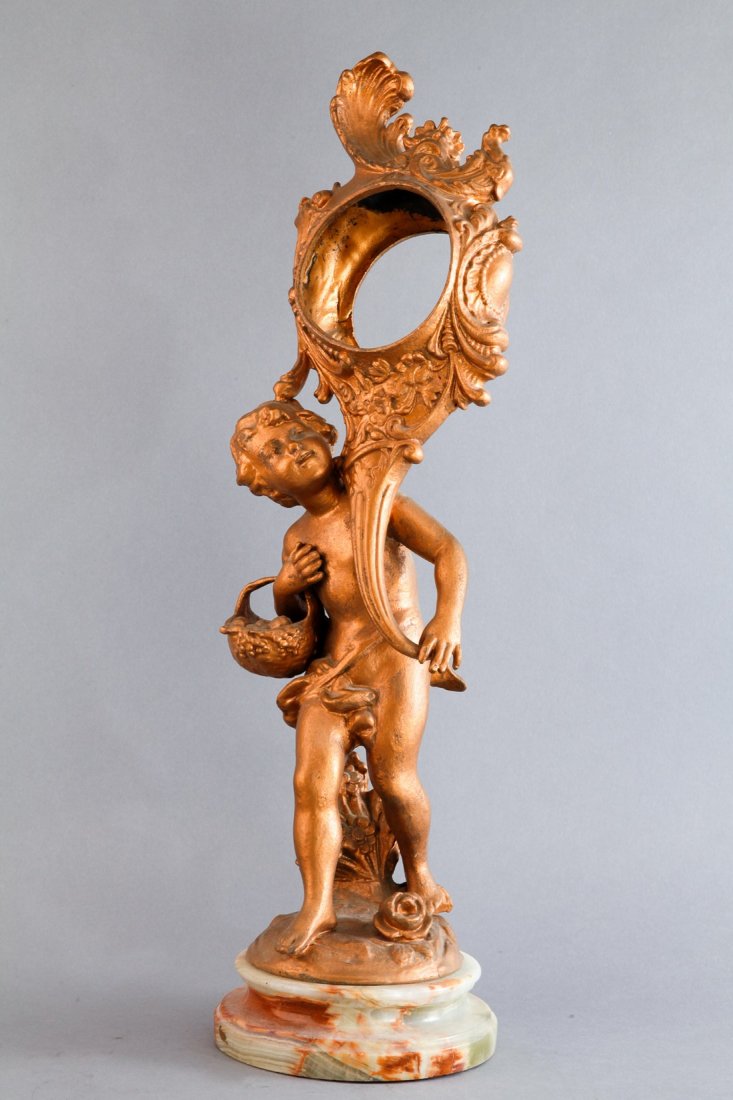 Winged Gold Gilt Clock Case, Marble Base (1 of 2)