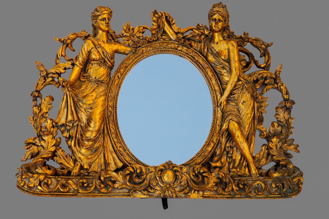 Victorian Style Gold Gilt Carved Wood Mirror (1 of 1)
