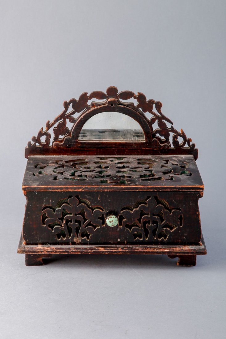 19th Century Carved Wood Letter Box (1 of 4)