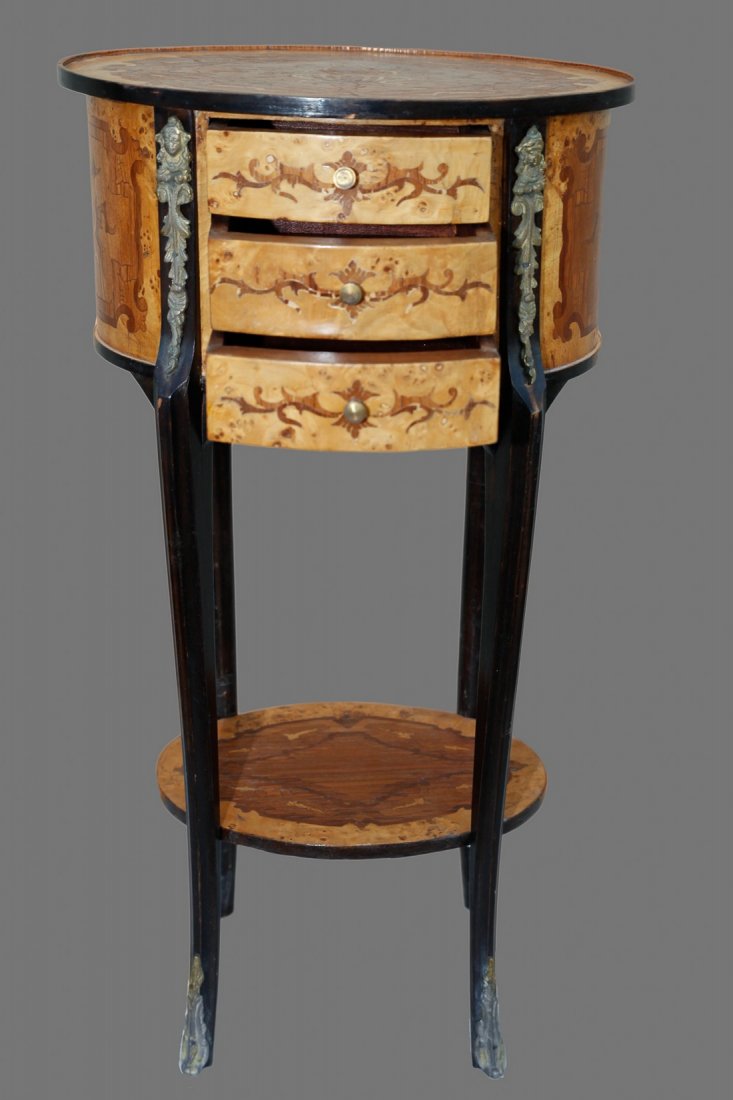 Louis 14th Style Marquetry Accent Table (1 of 4)