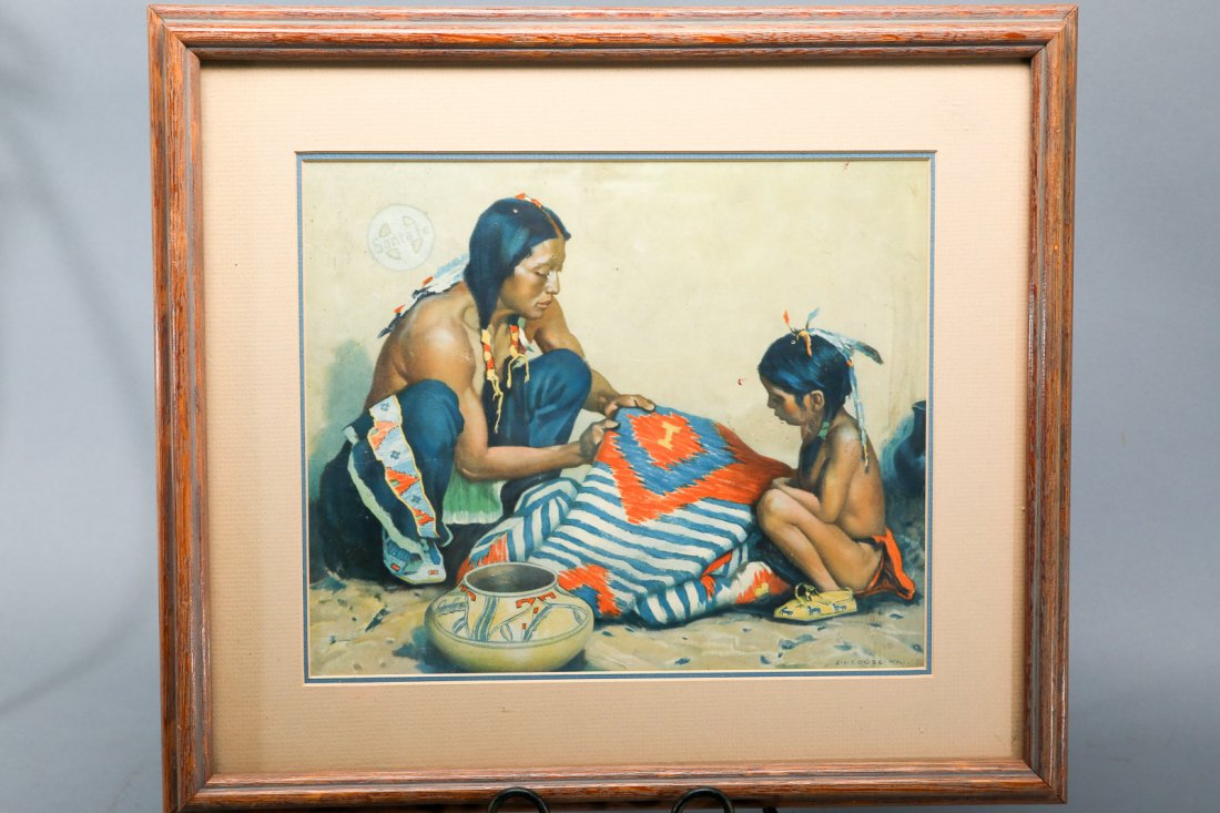 Vintage Santa Fe Railroad E.I. Couse Calendar Art