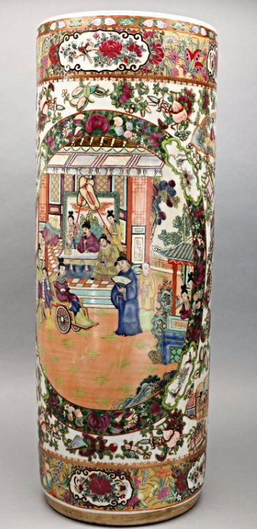 Antique Chinese Famille Rose Umbrella Stand (1 of 6)