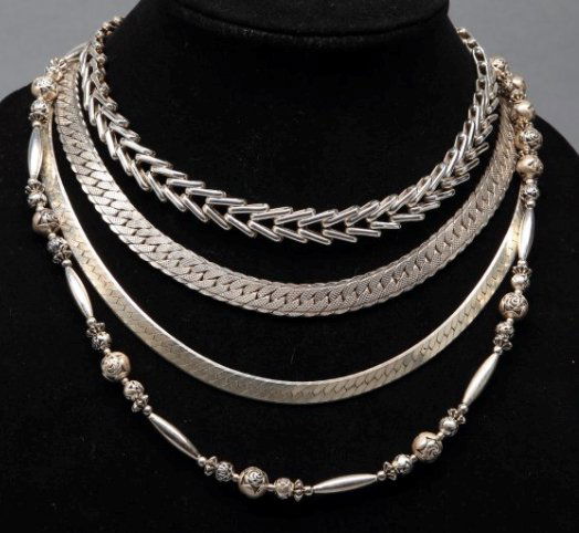 4 Sterling Necklaces Lot. Taxco, Mexico, Italy (1 of 3)