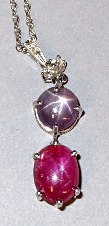 Beautiful Star Ruby & Star Sapphire Pendant Necklace in (1 of 6)