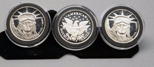 Lot of 3 1986 Silver Double Eagle, Liberty Centennial (1 of 2)