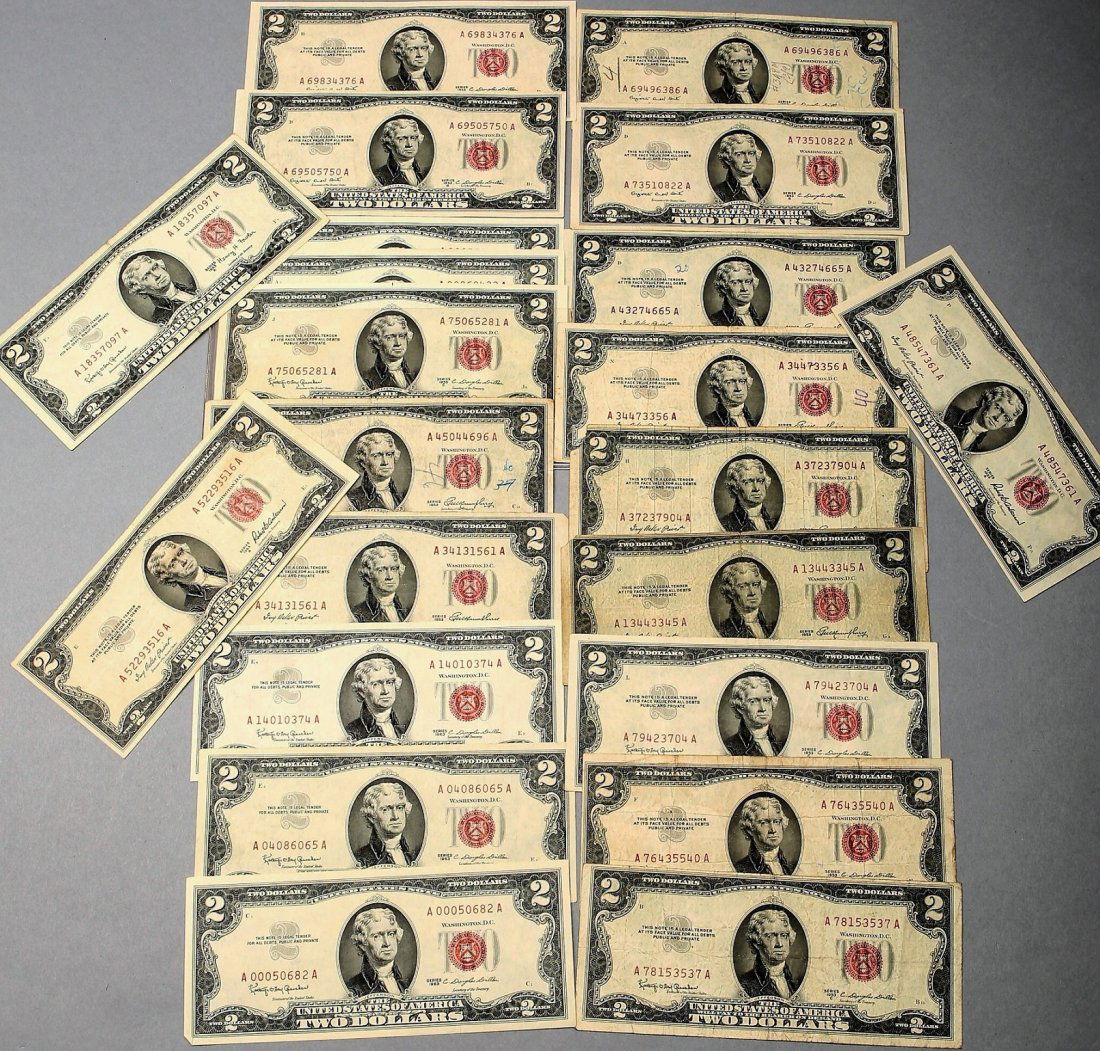 Misc Lot Jefferson $2 Bills Very Fine Plus Uncirculated (1 of 1)