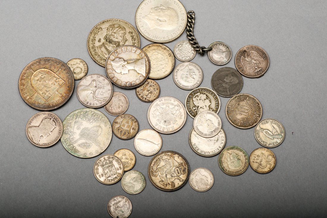 Large Lot Misc World Coins, Mostly Silver (1 of 2)