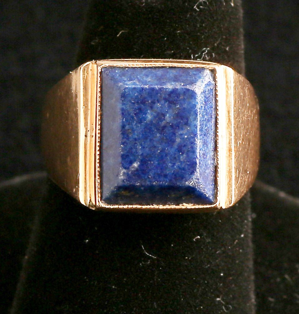 Vintage 14K Gold Lapis Men's Ring (1 of 2)
