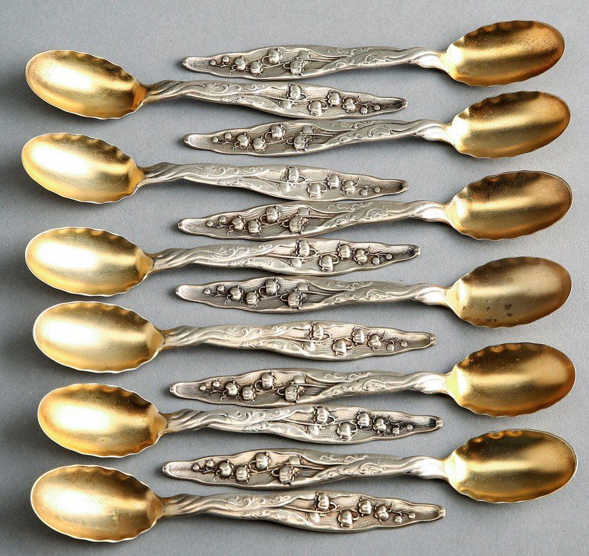 1885 F. Whiting Sterling "Lily of the Valley" Demitasse (1 of 2)