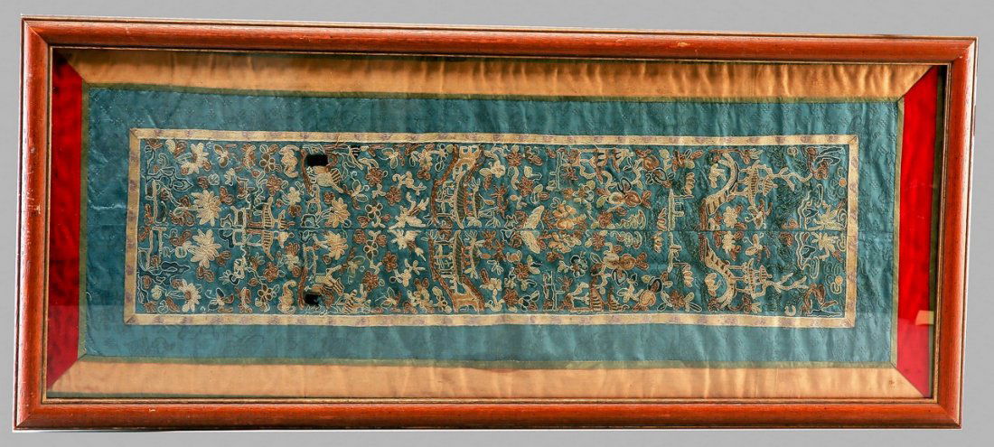 Antique Chinese Embroidered Silk Panel (1 of 2)