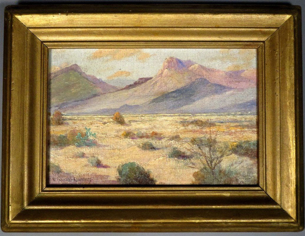 William Frederick Jarvis Oil on Canvas Western: American Artist William Frederick Jarvis. W. Frederick Jarvis in the lower corner. Oil on canvas. Appears to be original frame. Painting is 12 inches across, 8 height. With frame 16.5 inches across, 1