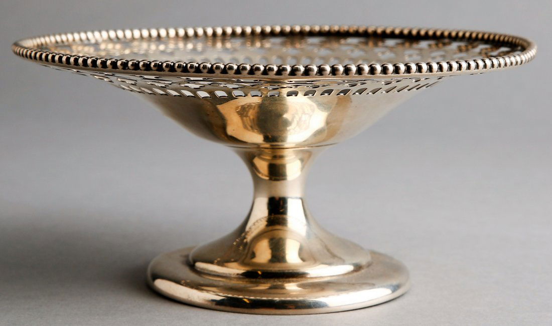c1920 JE Caldwell Sterling Pierced Compote (1 of 3)