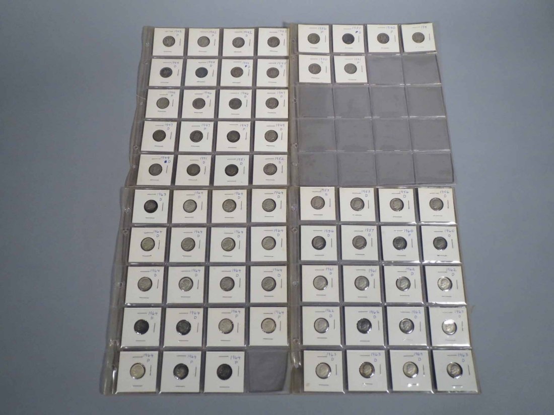Lot of 66 Silver Dimes Carded (1 of 9)