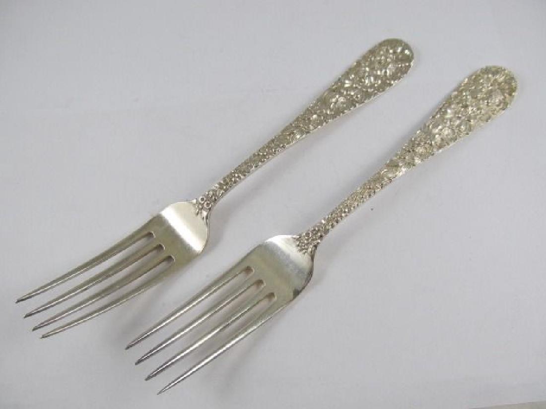 2 STIEFF ROSE STERLING FORKS FINELY DETAILED (1 of 7)