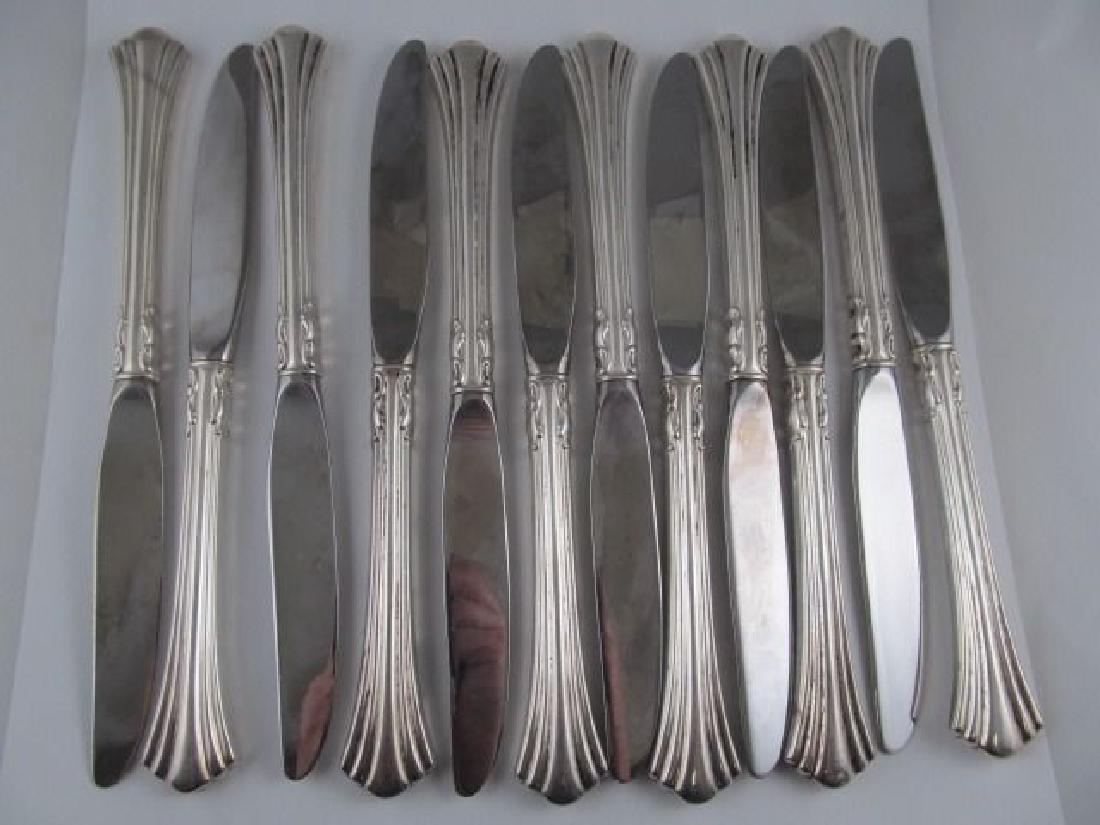 REED & BARTON 18TH CENT STERLING HANDLE SET 12 KNIVES (1 of 12)