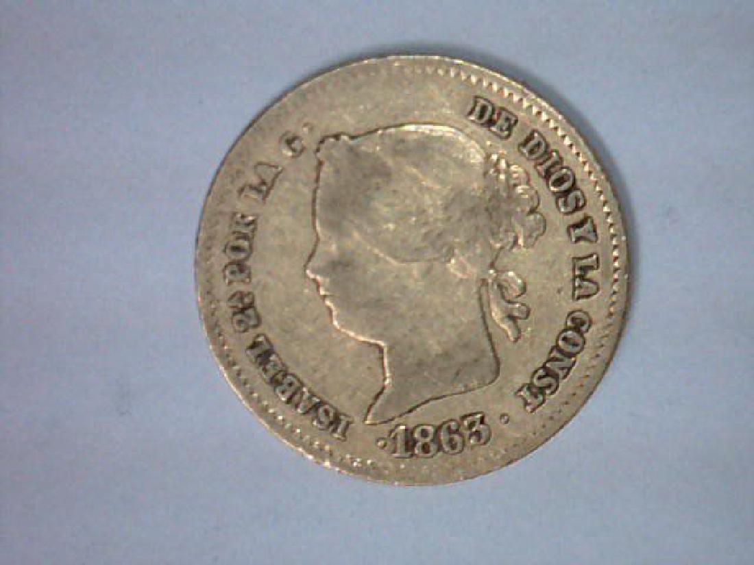 1863 Philippines Gold 2 Peso VF (.0952 AGW) Circulated (1 of 2)