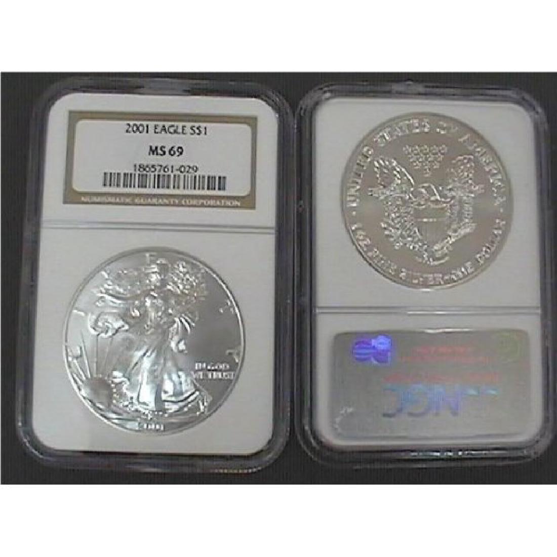 2001 NGC MS-69 American Eagle Silver Dollar (1 of 2)