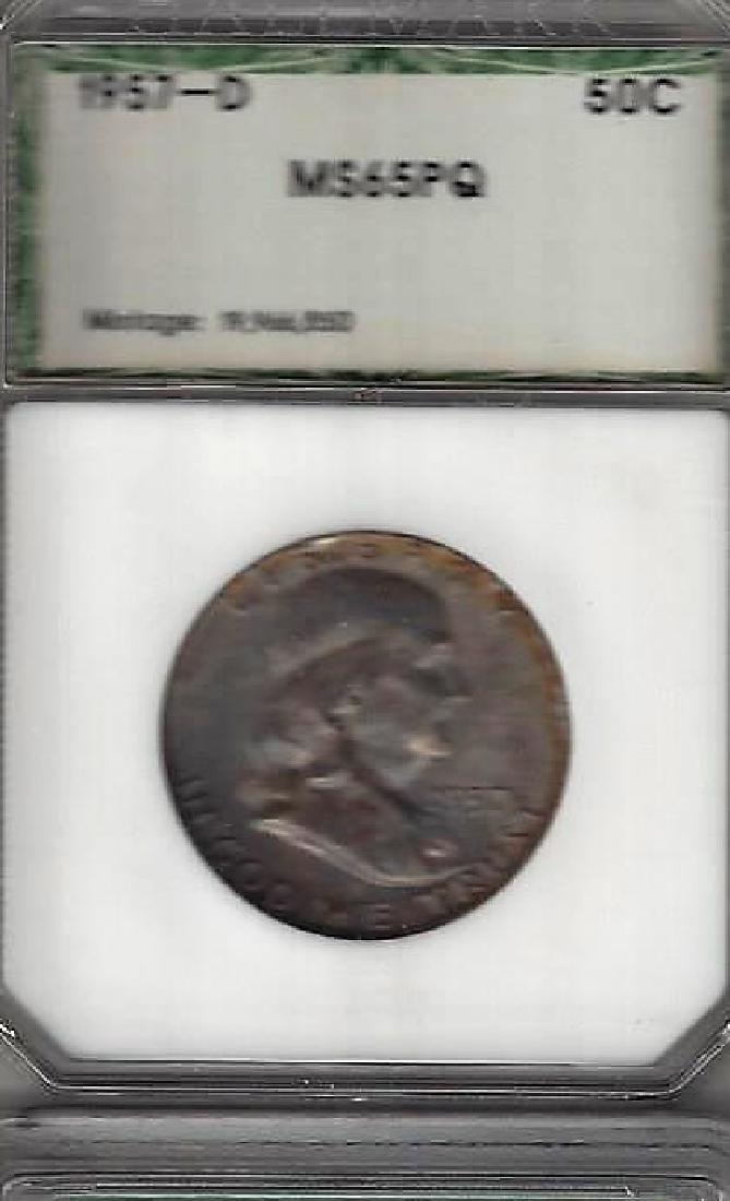1957-D FRANKLIN HALF DOLLAR MS-65PQ (1 of 2)