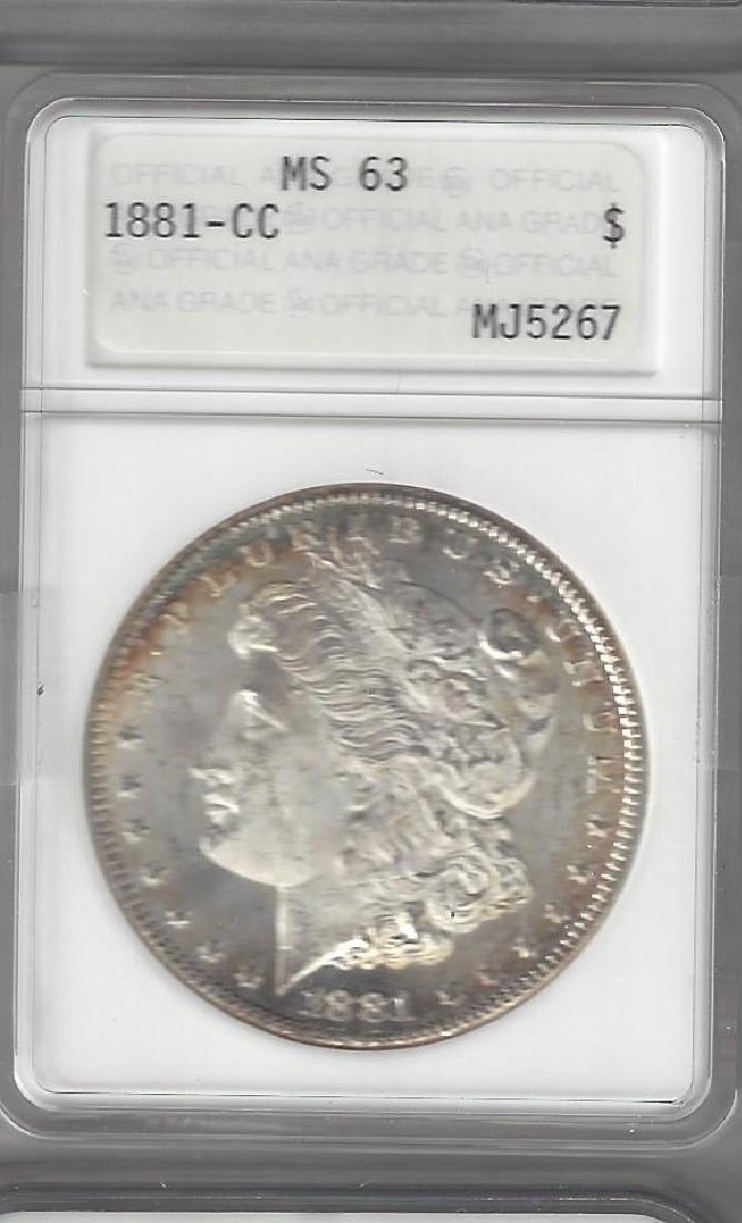 1881-CC MORGAN SILVER DOLLAR MS-63 (1 of 2)