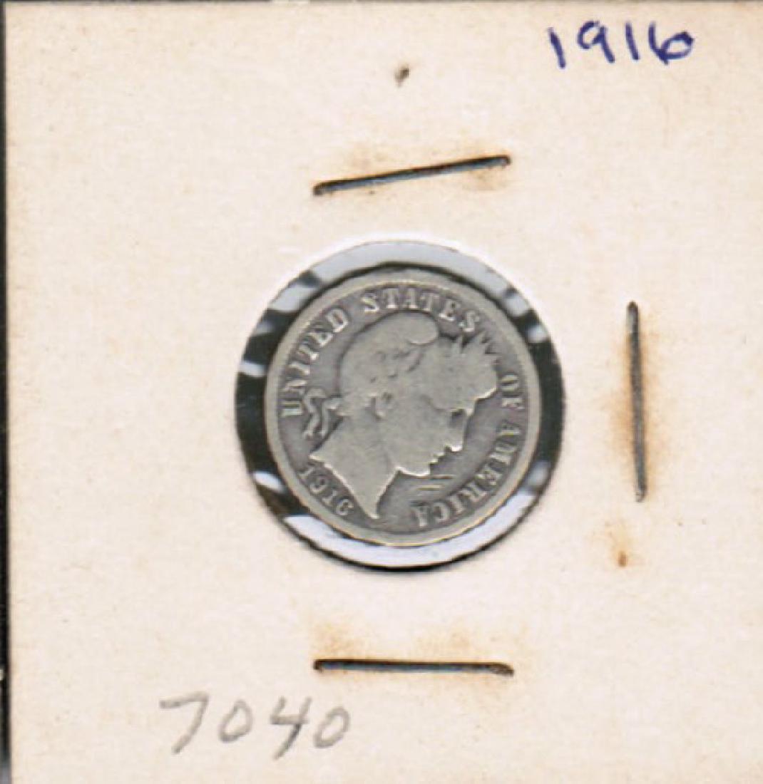 1916 SILVER BARBER DIME FINE (1 of 2)