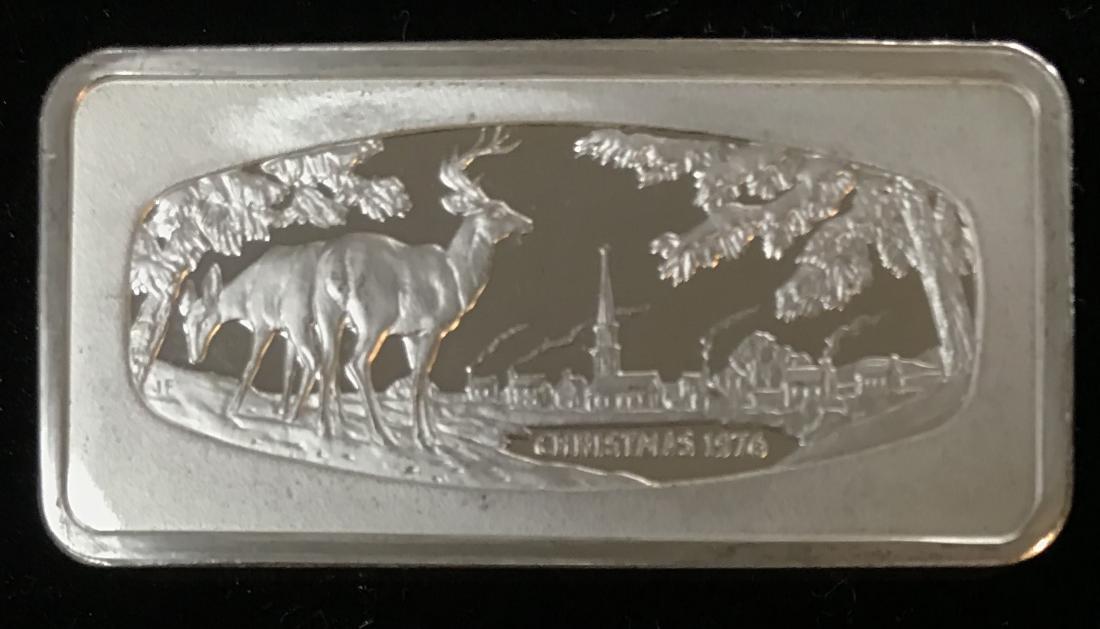 1976 Christmas 1000 grains Solid Sterling Silver Bar (1 of 2)