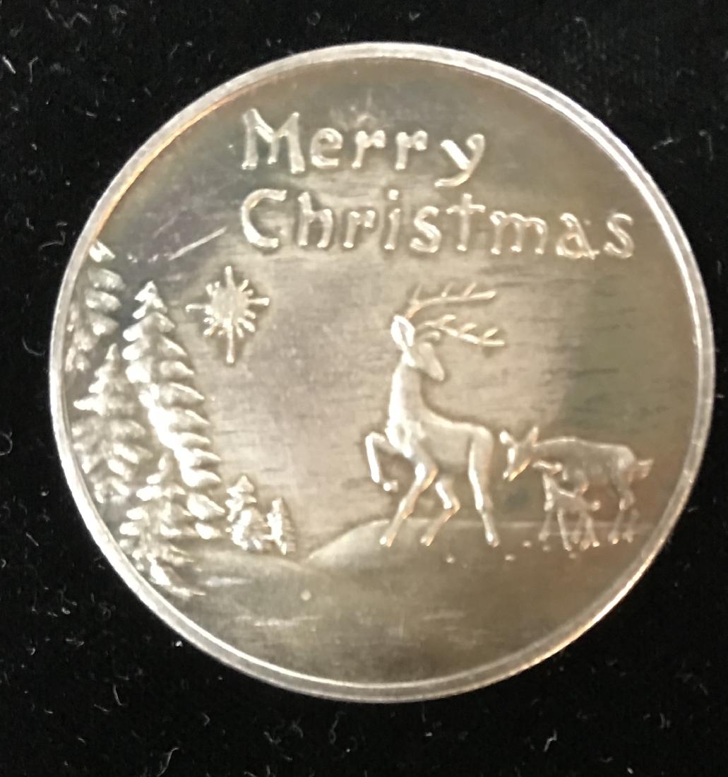 Merry Christmas 1 tr oz .999 Fine Silver Round Nice (1 of 2)