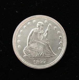 1877-P 25C Seated Liberty Silver Quarter Proof: 1877-P 25C Seated Liberty Silver Quarter Proof