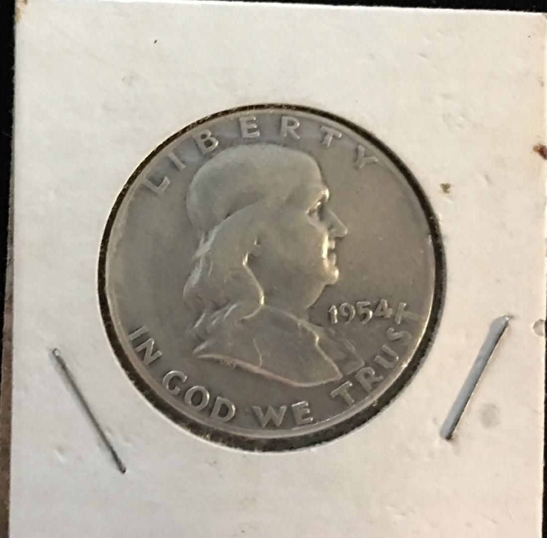 1954-D 50C Franklin Silver Half Dollar (1 of 2)