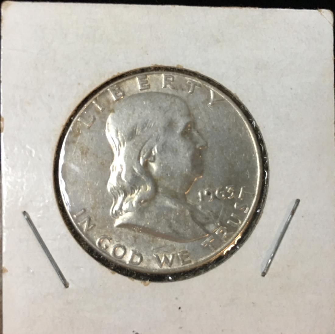 1963-D 50C Franklin Silver Half Dollar (1 of 2)