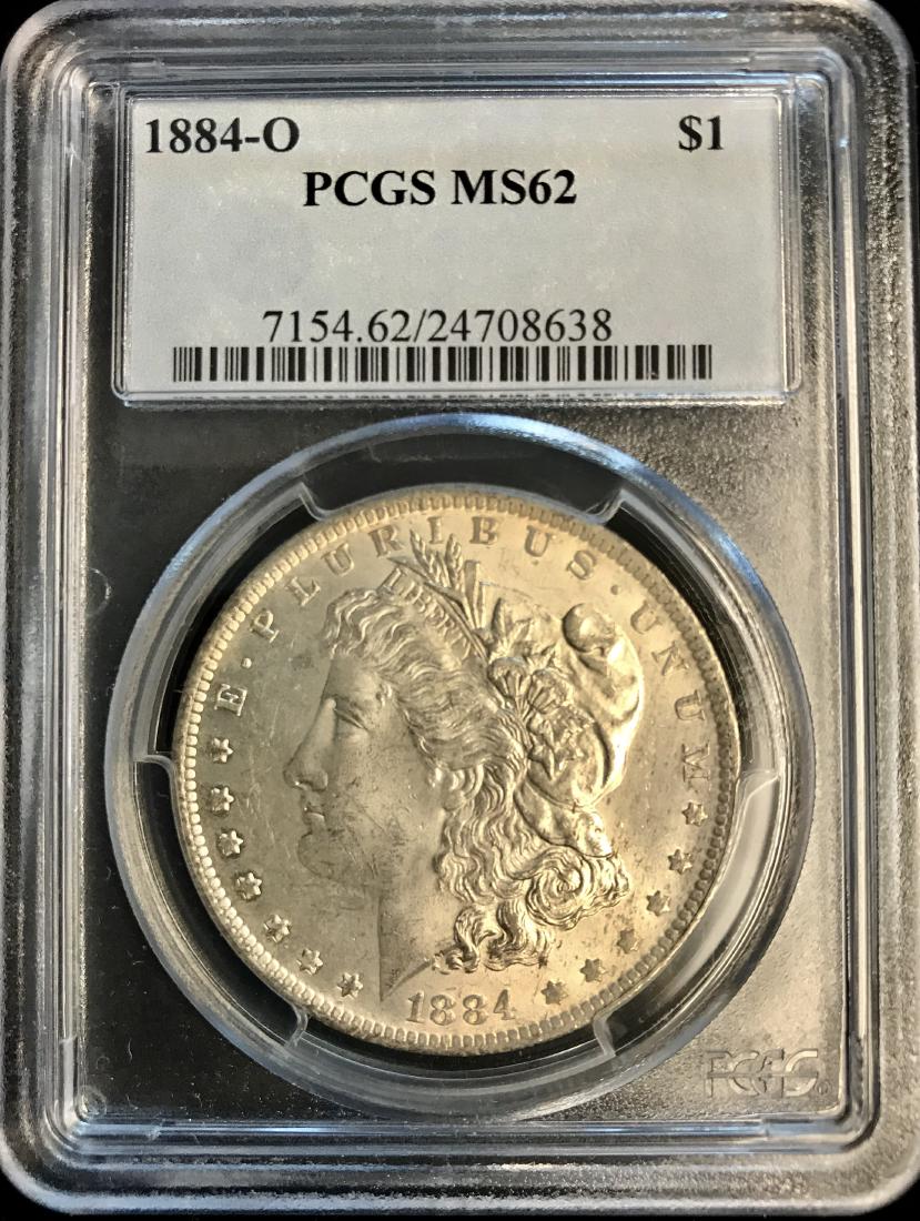 1884-O $1 Morgan Silver Dollar PCGS MS6235 (1 of 2)