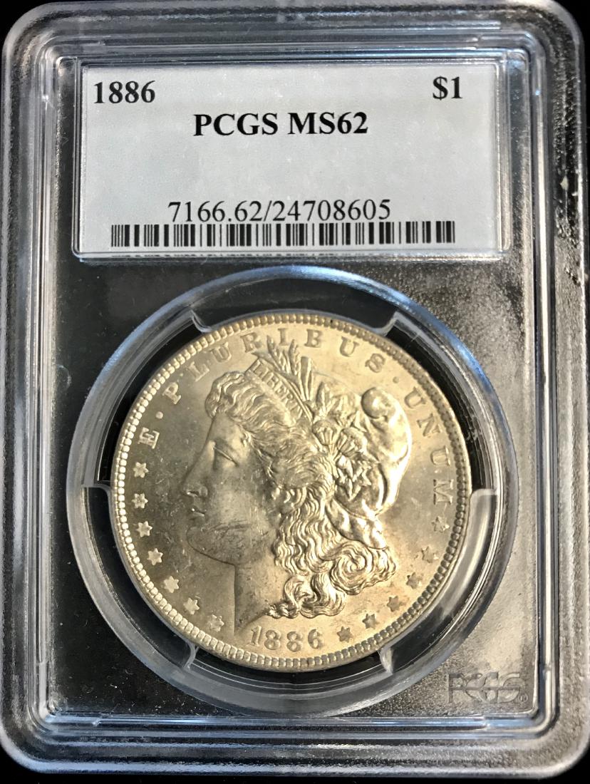 1886-P $1 Morgan Silver Dollar PCGS MS62 (1 of 2)