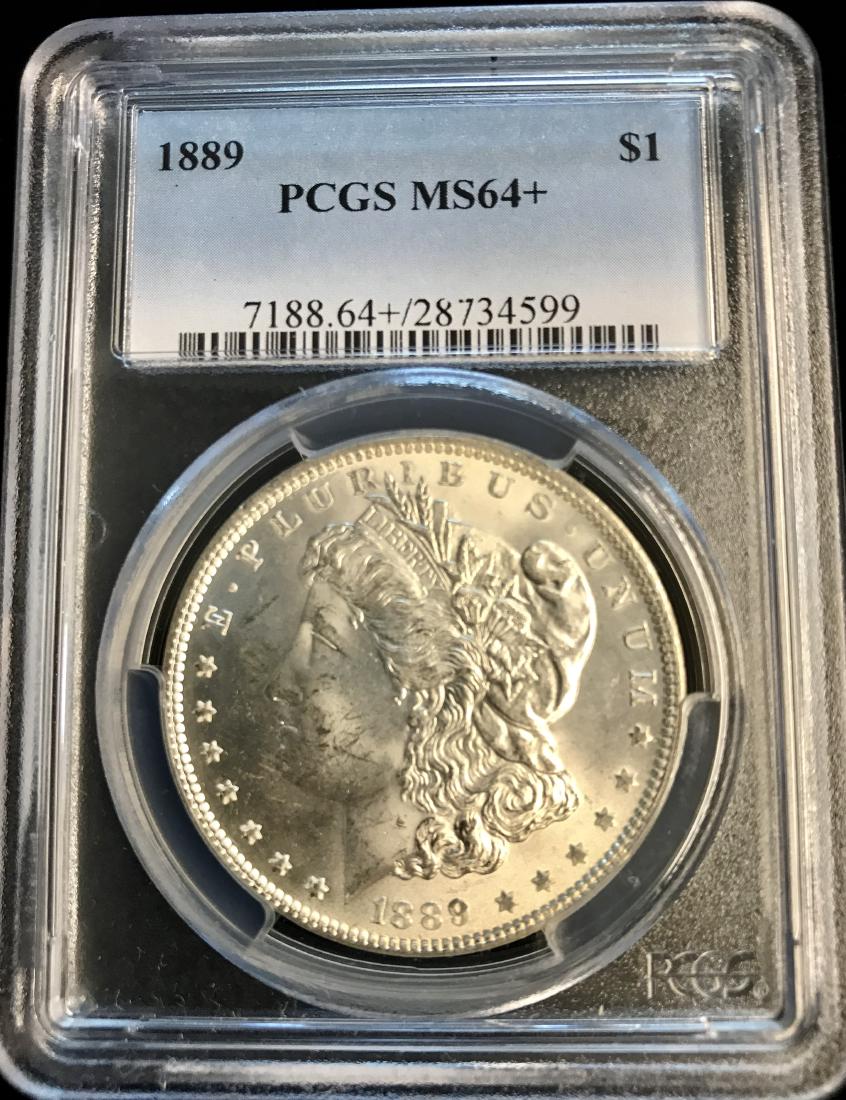 1889-P $1 Morgan Silver Dollar PCGS MS64+ (1 of 2)