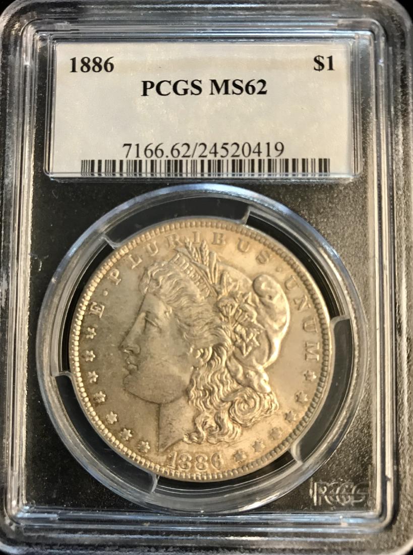 1886-P $1 Morgan Silver Dollar PCGS MS62 (1 of 2)