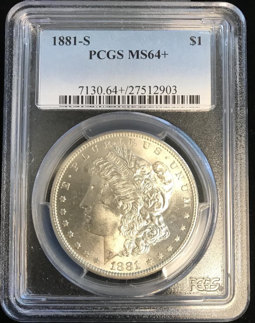 1881-S $1 Morgan Silver Dollar PCGS MS64+ (1 of 2)