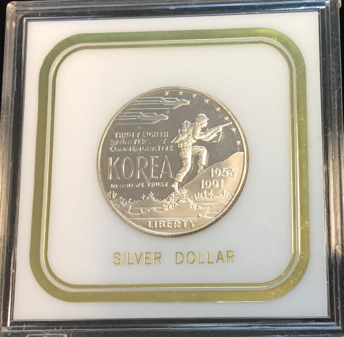 1991-P $1 Korean War Modern Commemorative Silver Dollar (1 of 2)