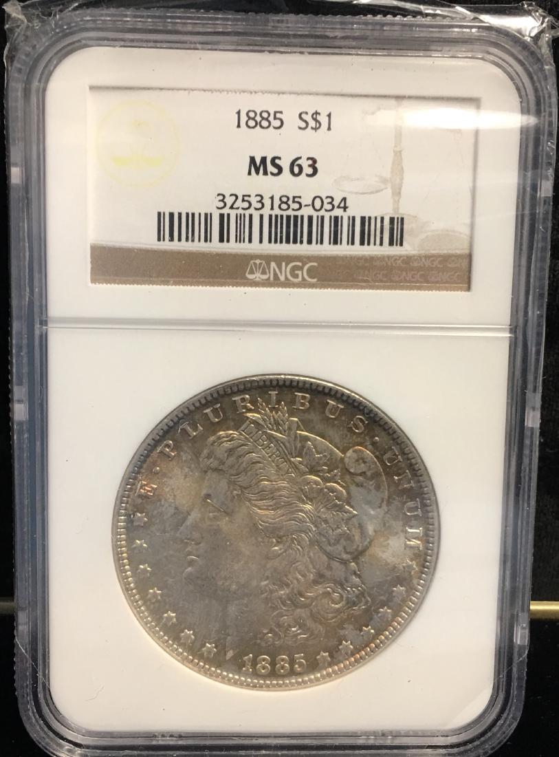 1885 $1 Morgan Silver Dollar NGC MS63 (1 of 2)