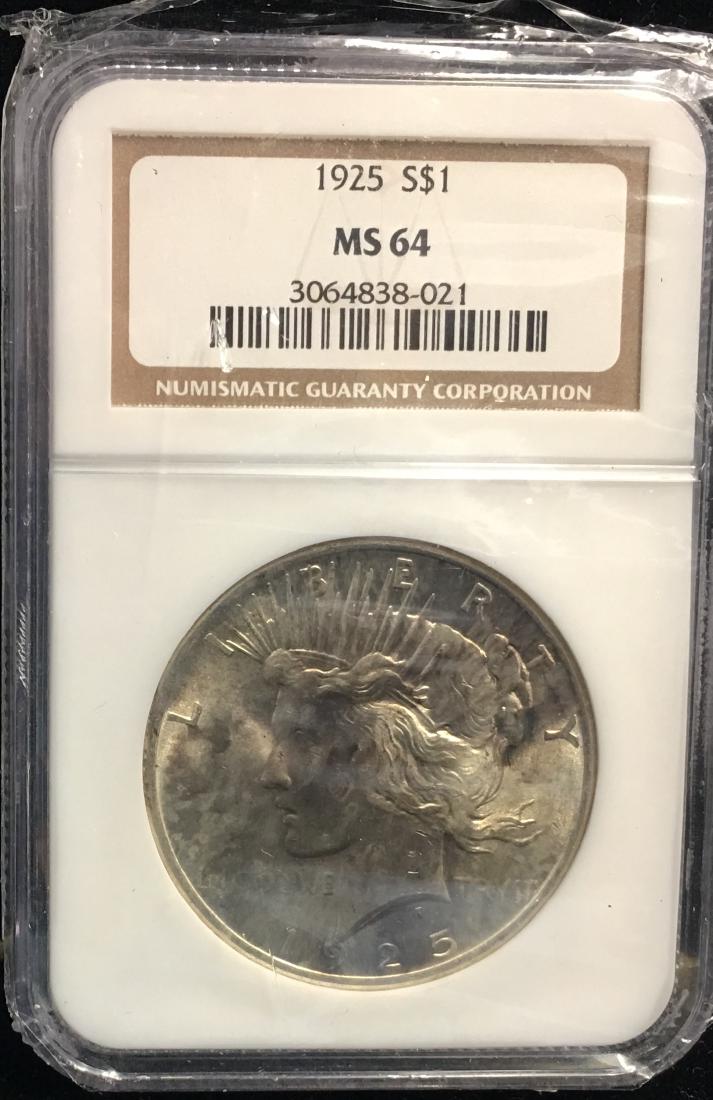 1925 $1 Peace Silver Dollar NGC MS64 (1 of 2)