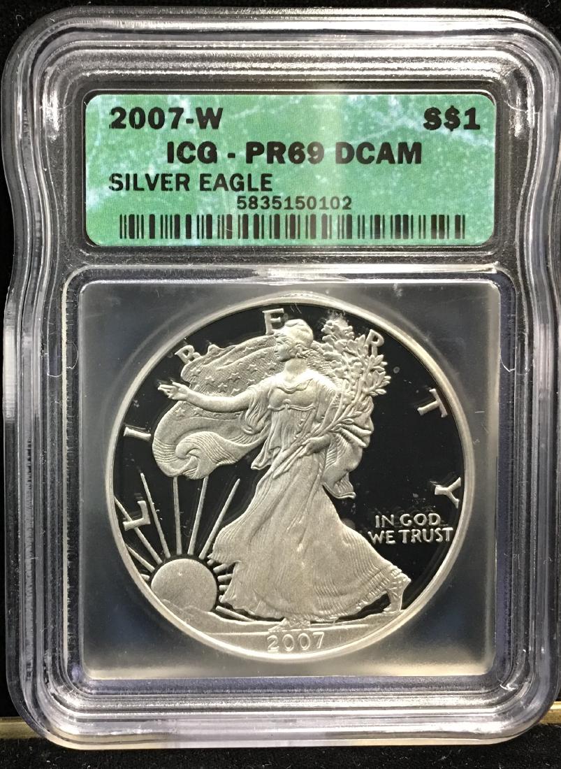 2007-W $1 American Silver Eagle ICG PR69 DCAM (1 of 2)