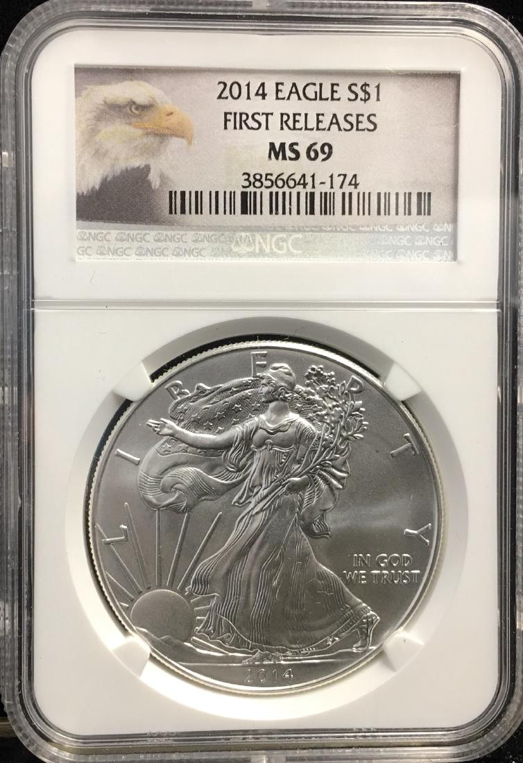 2014 $1 American Silver Eagle First Releases NGC MS69 (1 of 2)