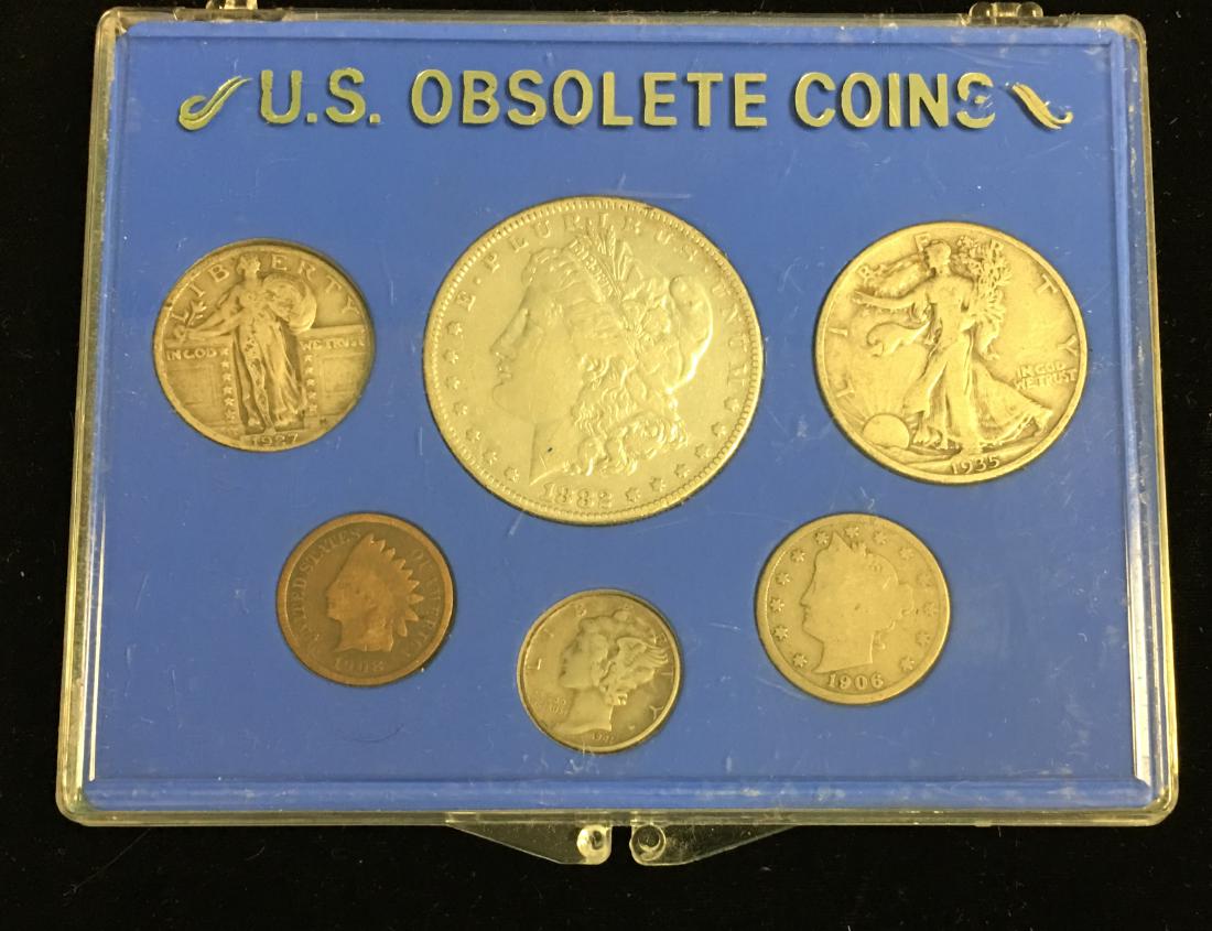 U.S. Obsolete Set of 6 coins including:  1882 $1 Morgan (1 of 2)