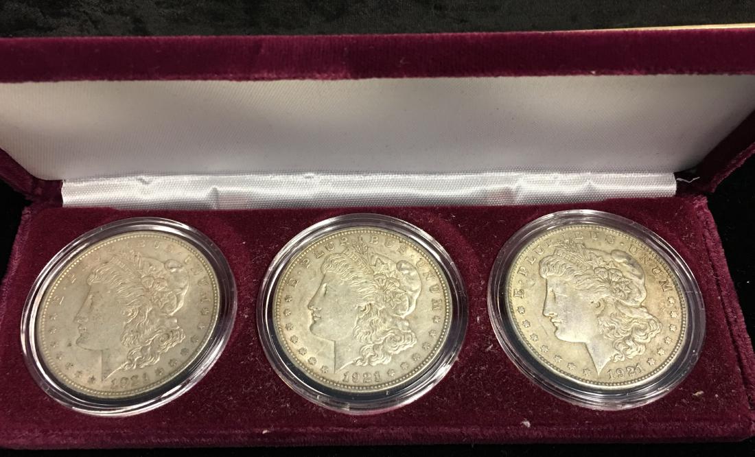 Set of 3 - 1921-PDS Morgan Dollars Set Circulated (1 of 2)
