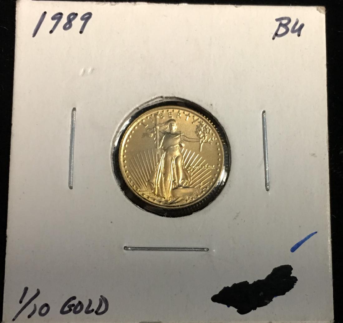 1989 $5 American Gold Eagle 1/10 oz BU (1 of 2)