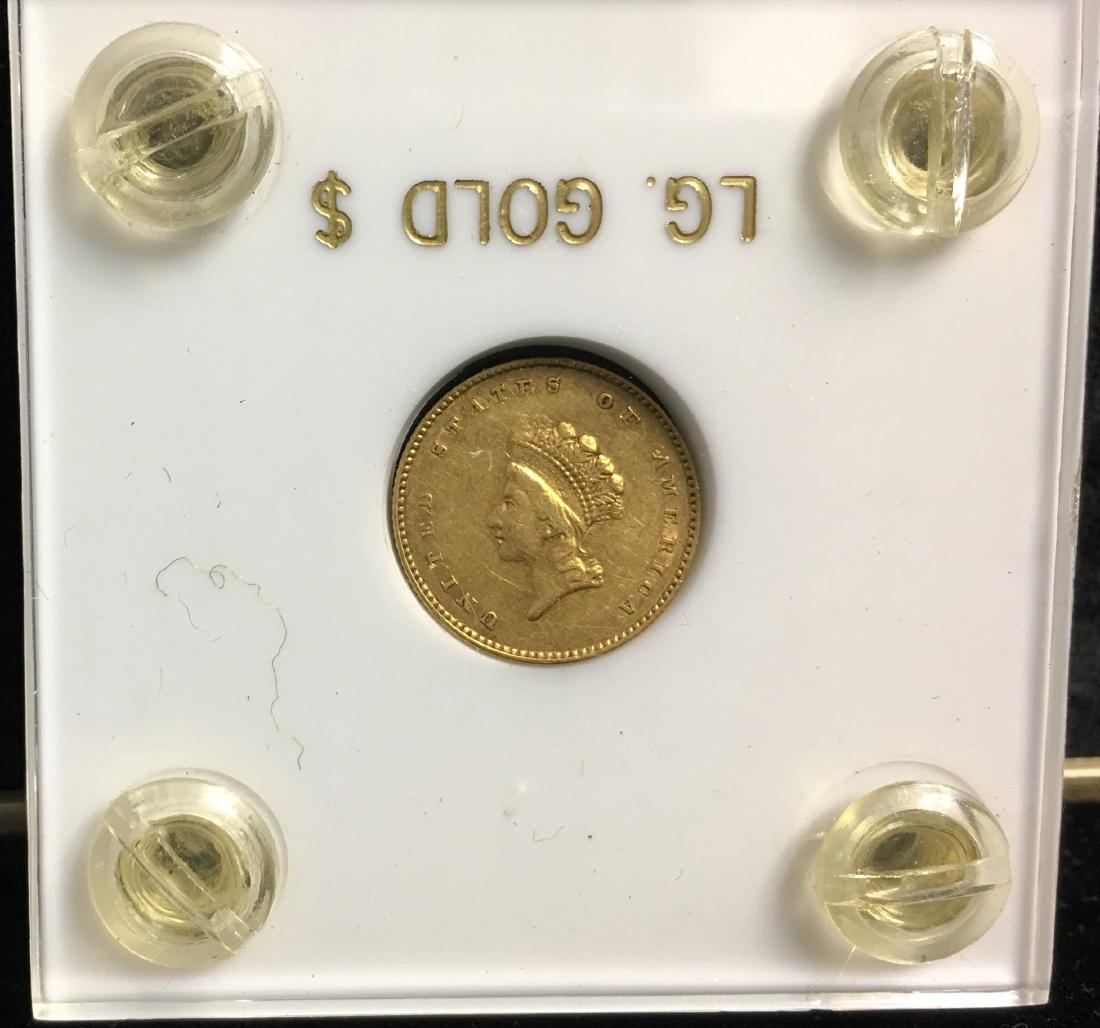 1855 $1 Gold Indian Princess Head, Small Head - Type 2 (1 of 2)