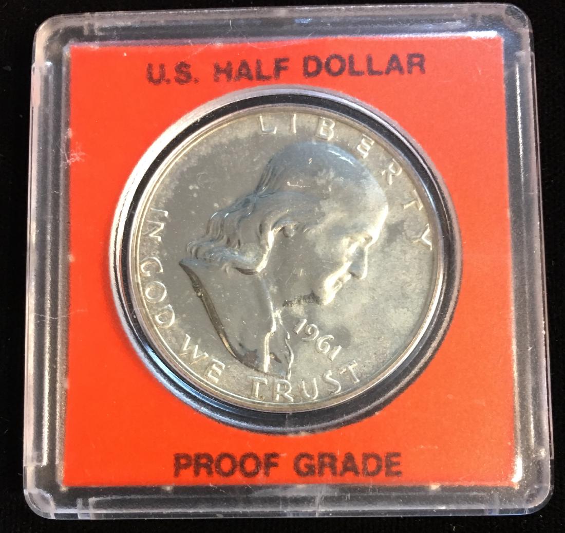 1961-P 50C Franklin Silver Half Dollar Proof (1 of 2)